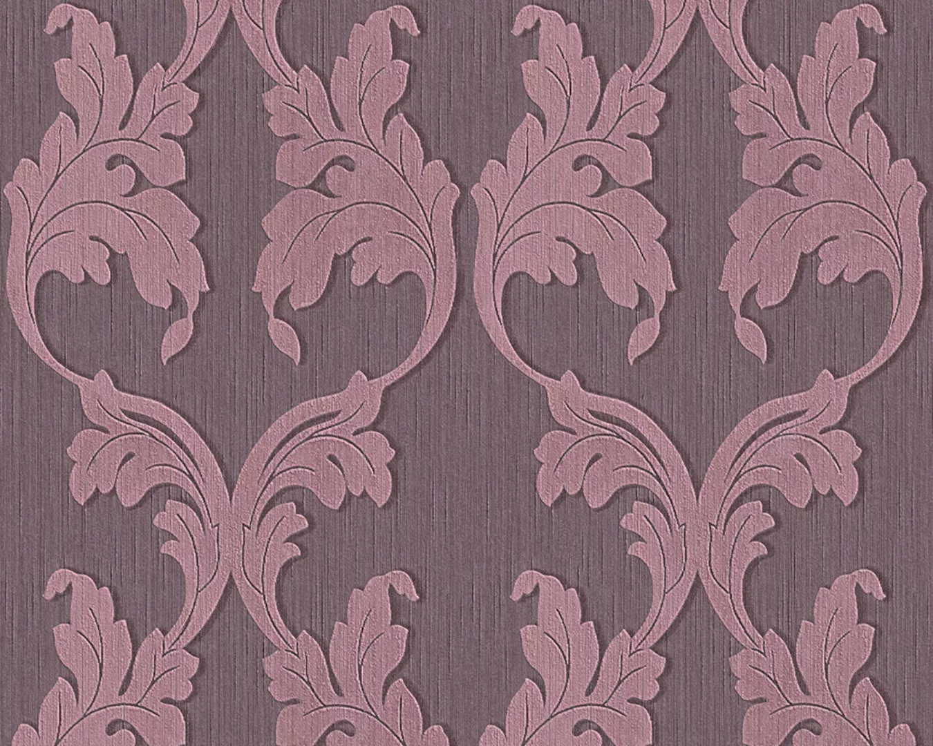 Bricoflor Lila Textiltapete mit Blätter Design Ornament Vliestapete in Viol günstig online kaufen