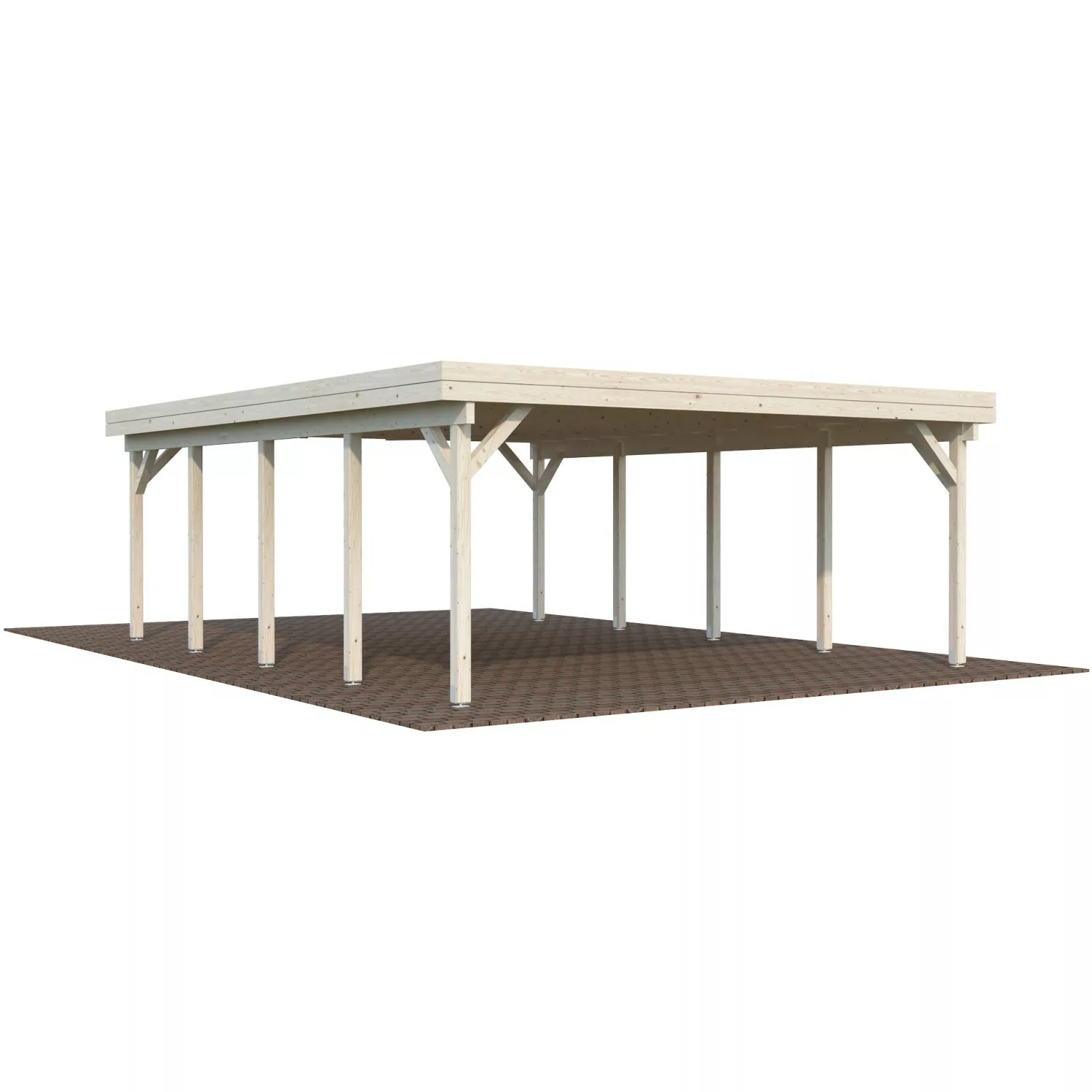 Palmako Doppelcarport Karl Klar tauchgrundiert 600 cm x 762 cm günstig online kaufen
