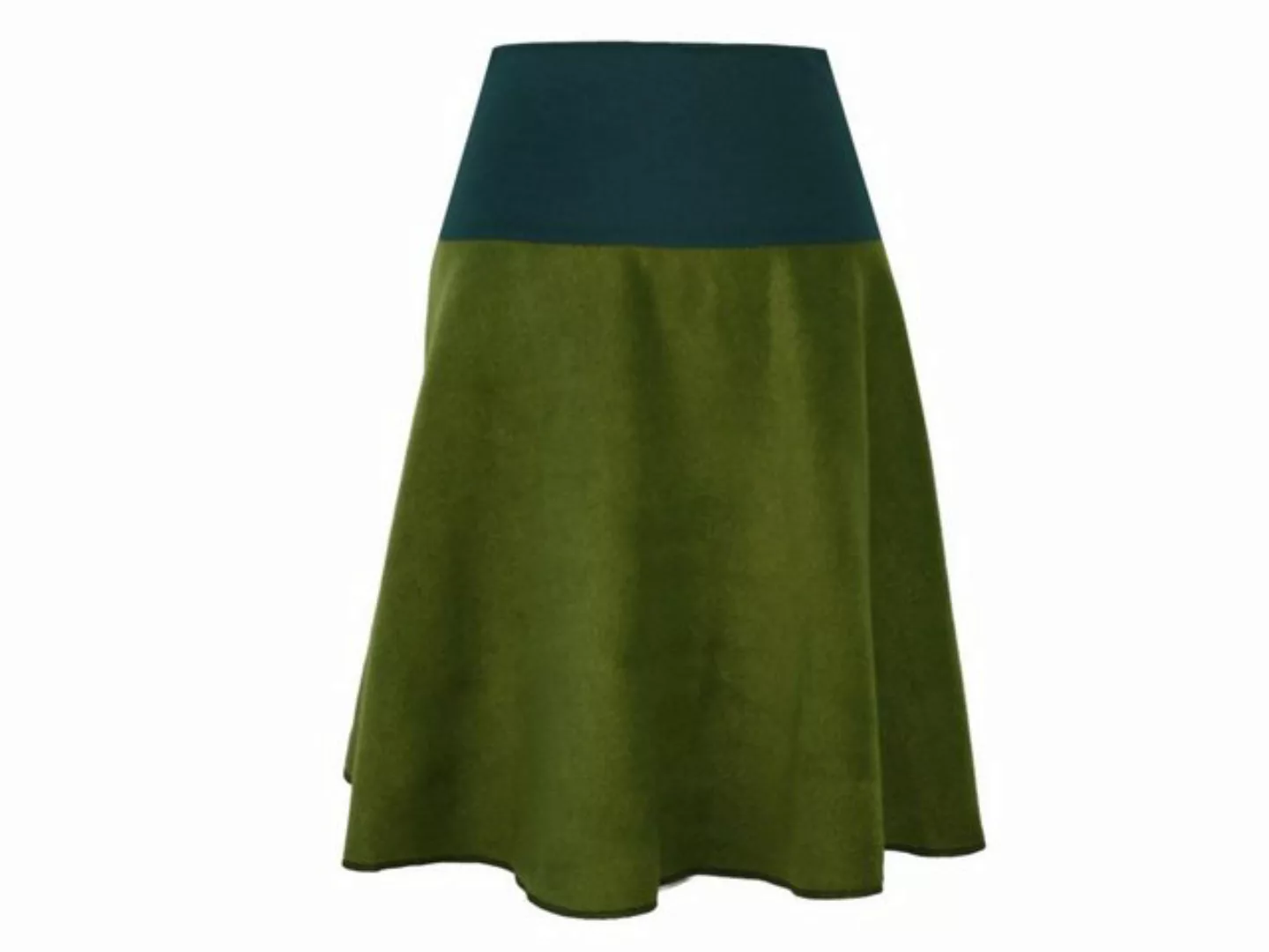 dunkle design A-Linien-Rock Fleece Grün 57cm elastischer Bund günstig online kaufen