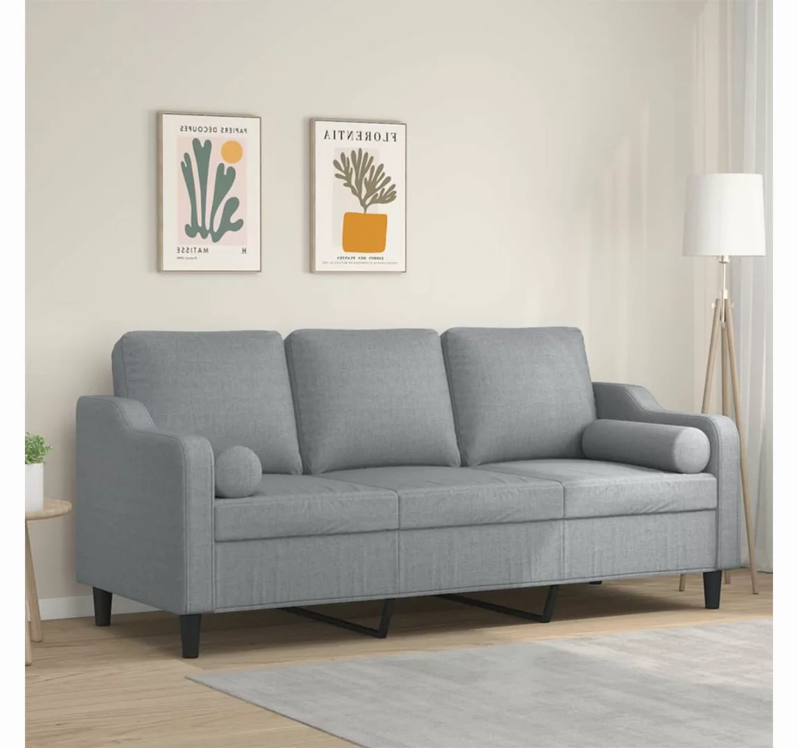 vidaXL Sofa Sofa mit Zierkissen Stoff, 180 cm, 3-Sitzer günstig online kaufen