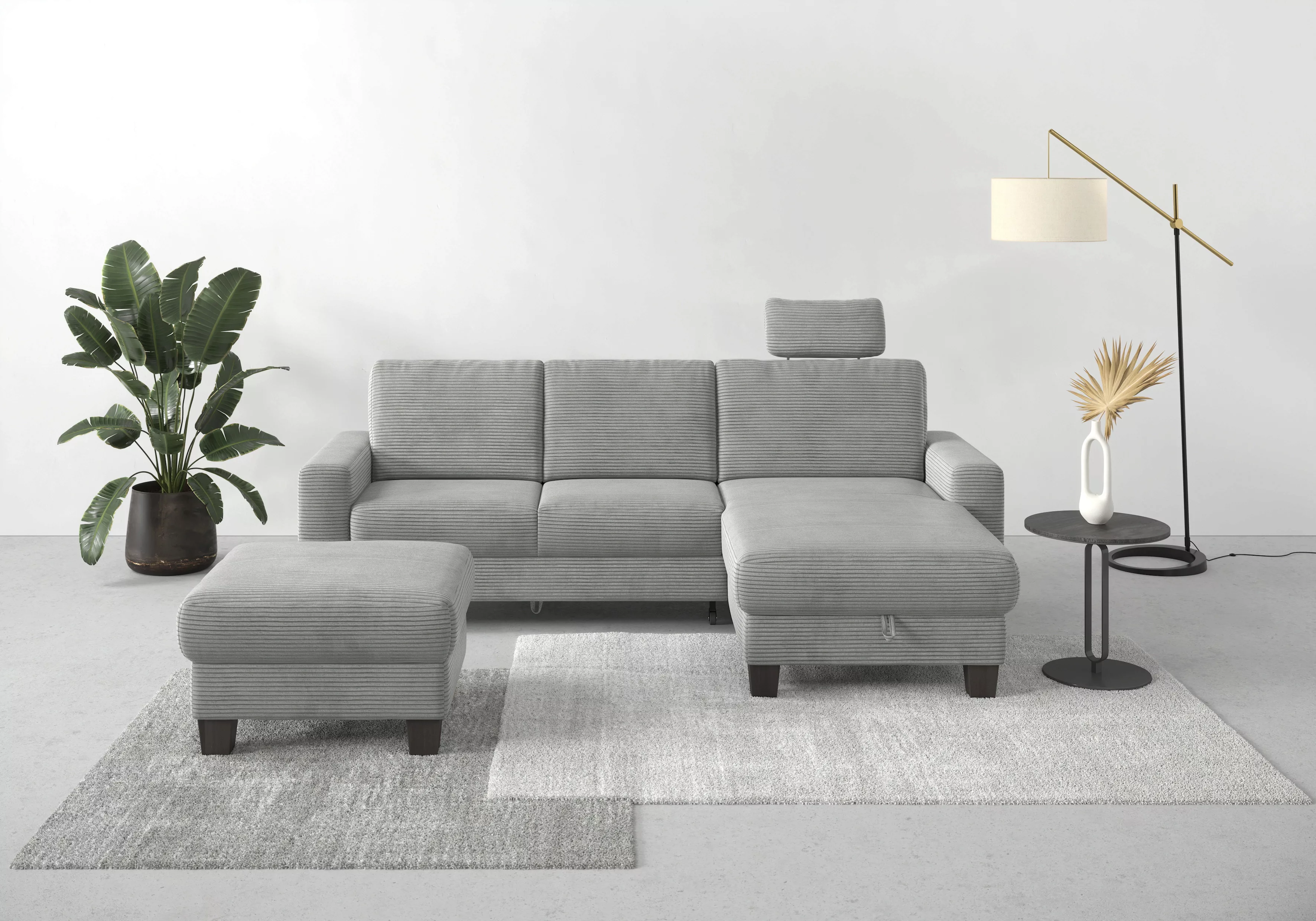 Home affaire Ecksofa "Summer L-Form", mit Recamiere, mit oder ohne Bettfunk günstig online kaufen