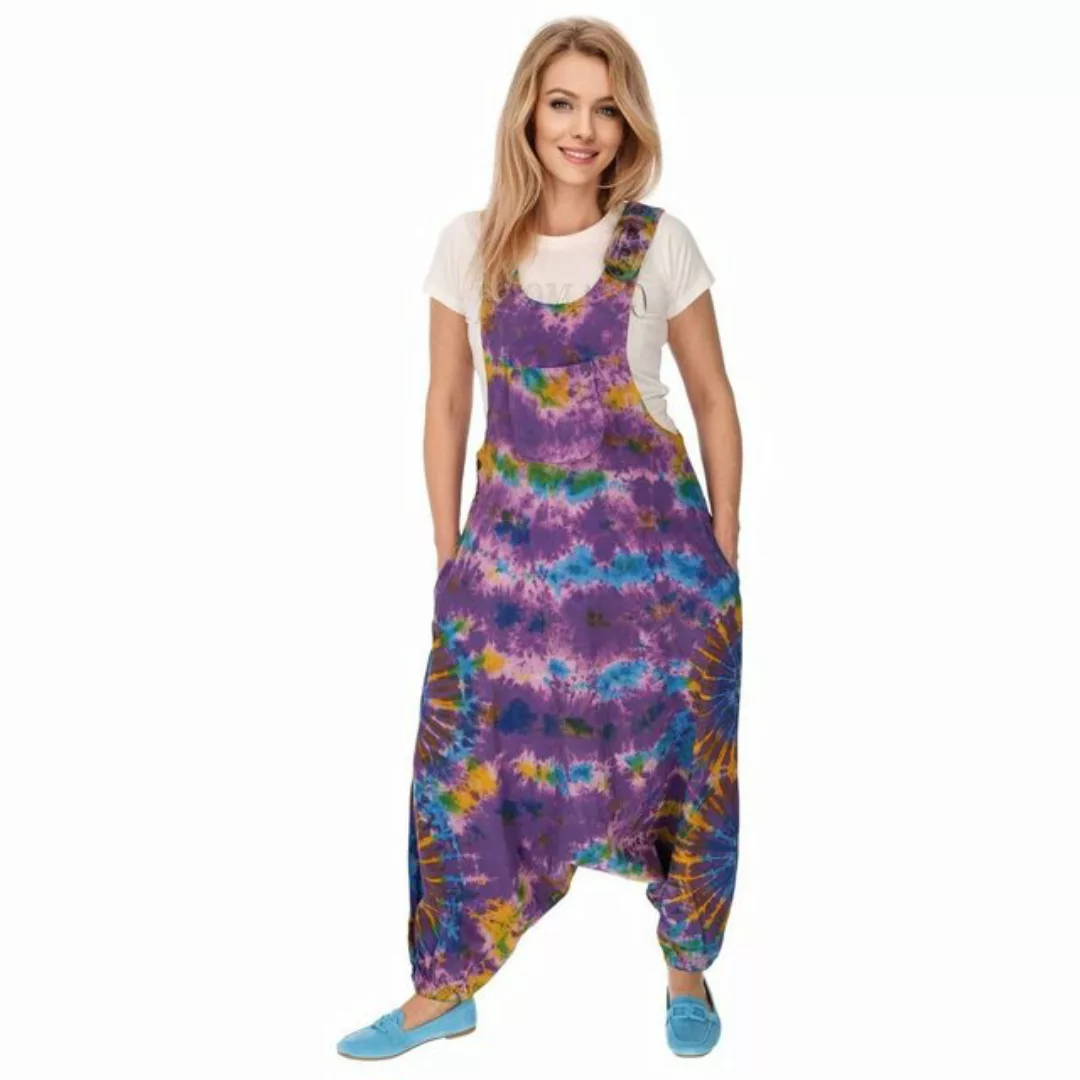 KUNST UND MAGIE Latzhose Tie Dye Batik Latzhose Haremshose Hose Psy 70er Bo günstig online kaufen