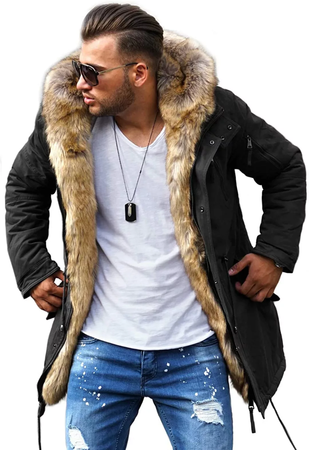 behype Parka "BHTYLER", mit abnehmbarem Kunstfell günstig online kaufen