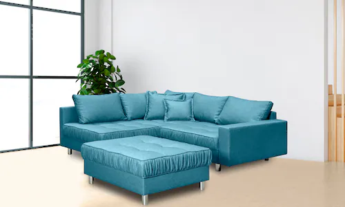 COLLECTION AB Ecksofa "Cannes L-Form", mit Hocker, inkl. Schlaffunktion günstig online kaufen