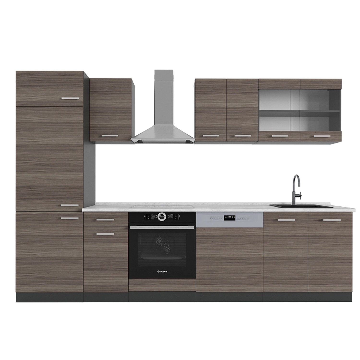 Vicco Küchenzeile R-Line, Edelgrau/Anthrazit, 300 cm, günstig online kaufen