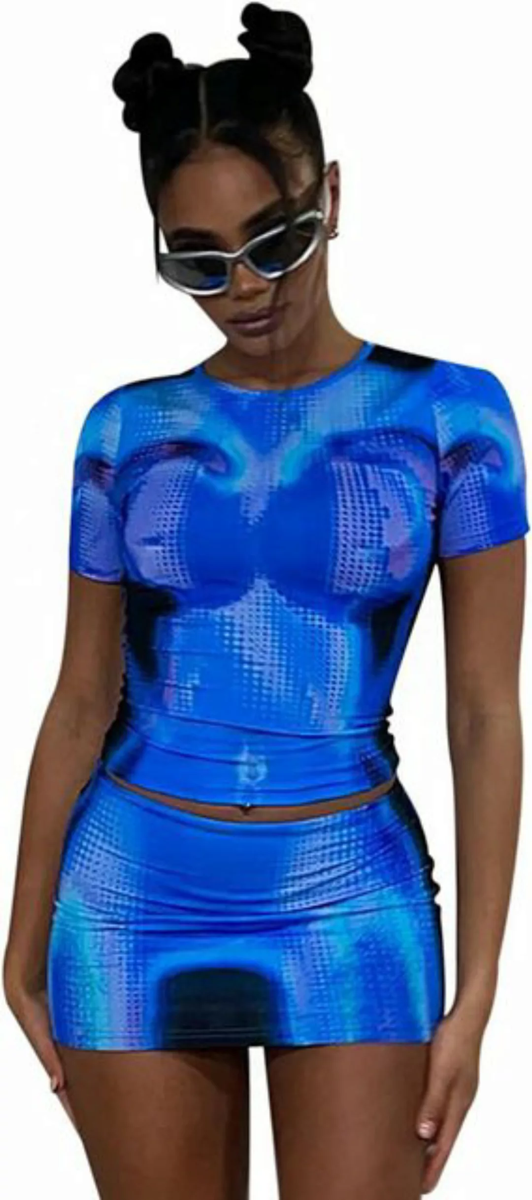 BlauWave Dirndl Frauen 2 Stück Outfits Hipster Ästhetischer Körper 3D Druck günstig online kaufen