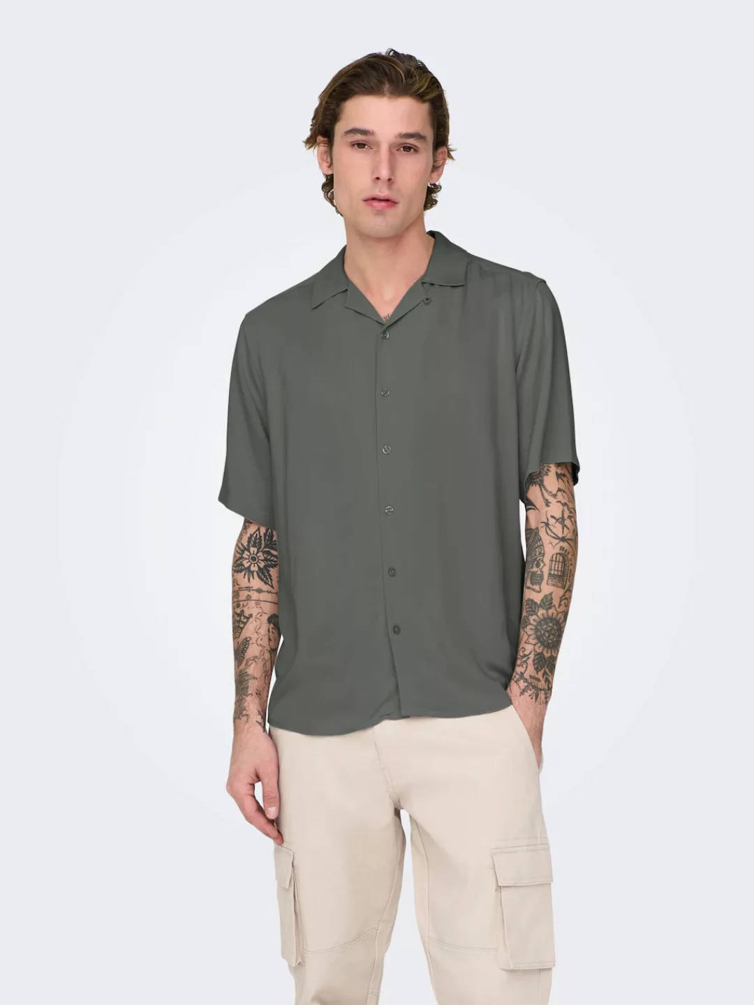 ONLY & SONS Kurzarmhemd "ONSDASH LIFE REG VISC RES SS SHIRT" günstig online kaufen