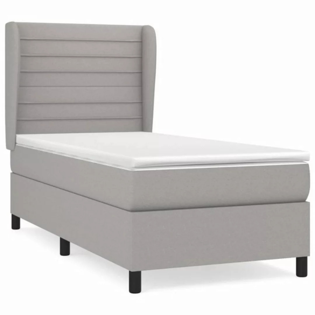 furnicato Bett Boxspringbett mit Matratze Hellgrau 80x200 cm Stoff günstig online kaufen