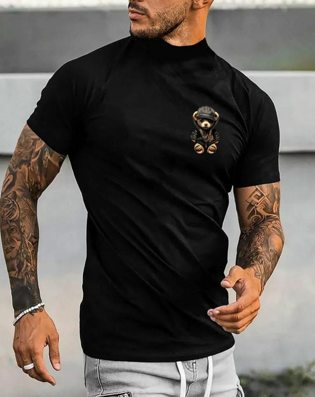 RMK T-Shirt Herren Shirt Sommer Teddybär Bär Bear aus Baumwolle günstig online kaufen