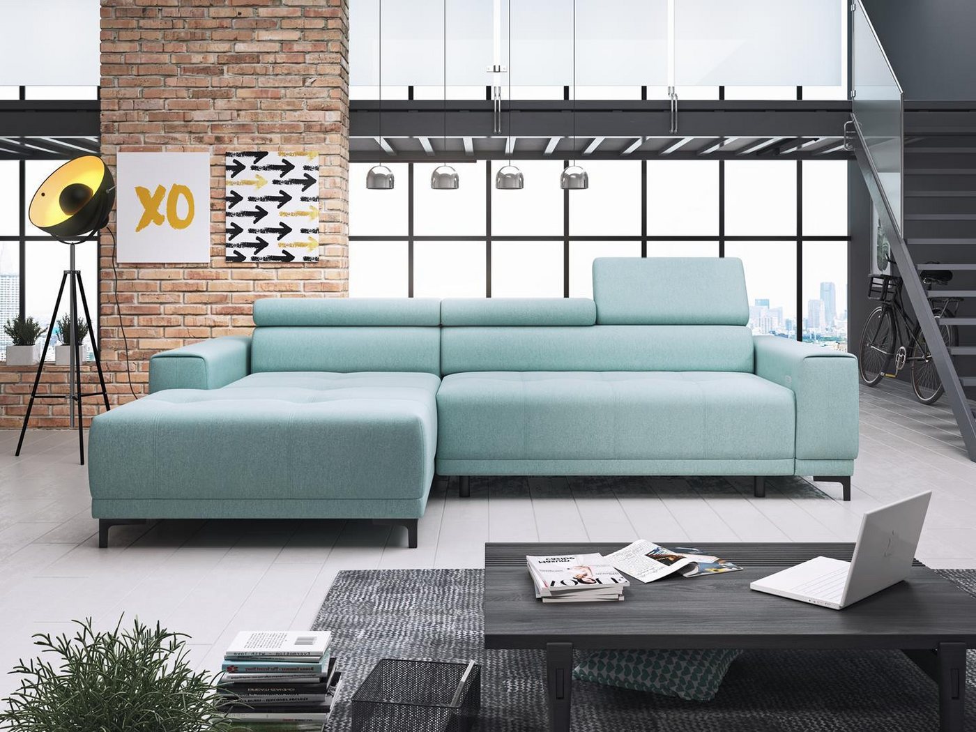 Xlmoebel Ecksofa Moderne Eckcouch mit L-Form aus Designerstoff für das Wohn günstig online kaufen