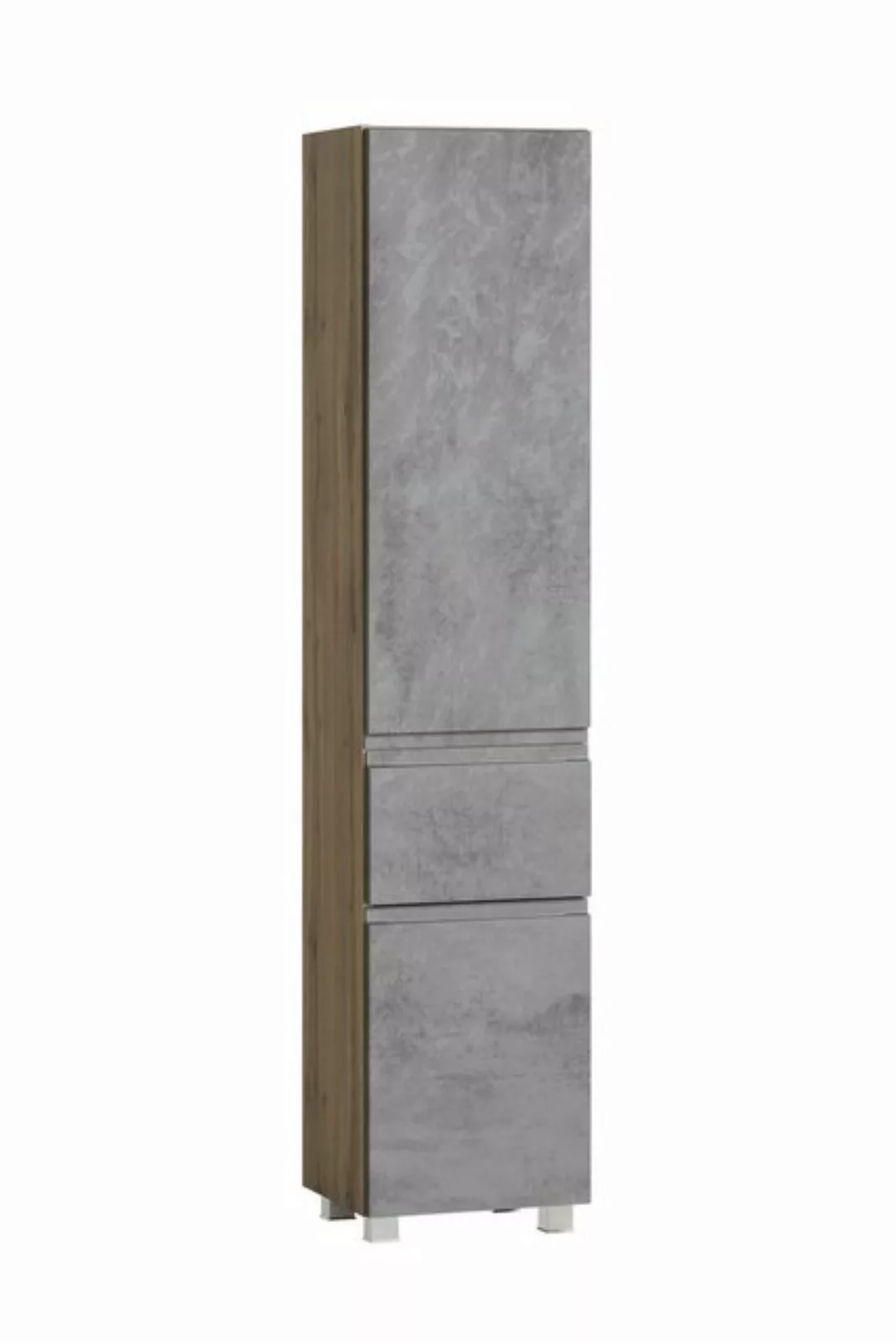 freiraum Seitenschrank Paris in Betongrau / Wotaneiche, MDF - 40x180x35cm ( günstig online kaufen