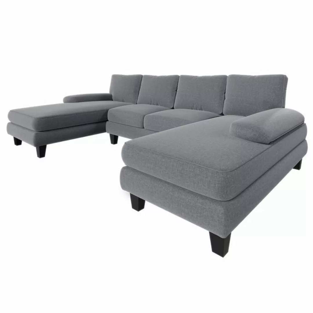 HOMALL Ecksofa Ecksofa mit Abnehmbarer Sofabezug, U-Shape Sofa mit 4 Kissen günstig online kaufen