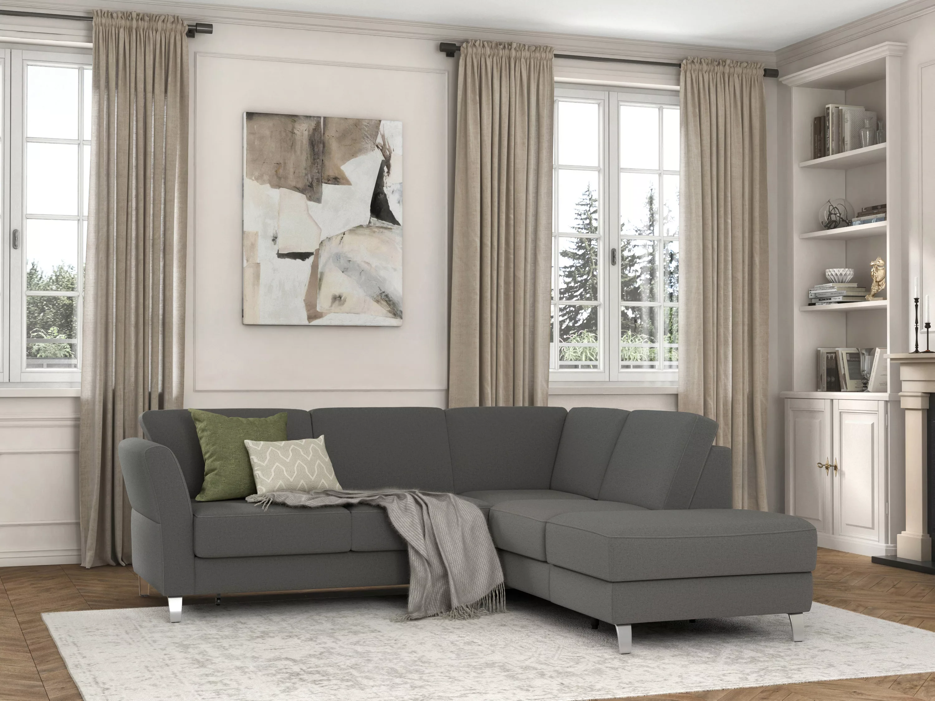 sit&more Ecksofa »Visby L-Form«, Wahlweise mit Bettfunktion und Stauraum, f günstig online kaufen