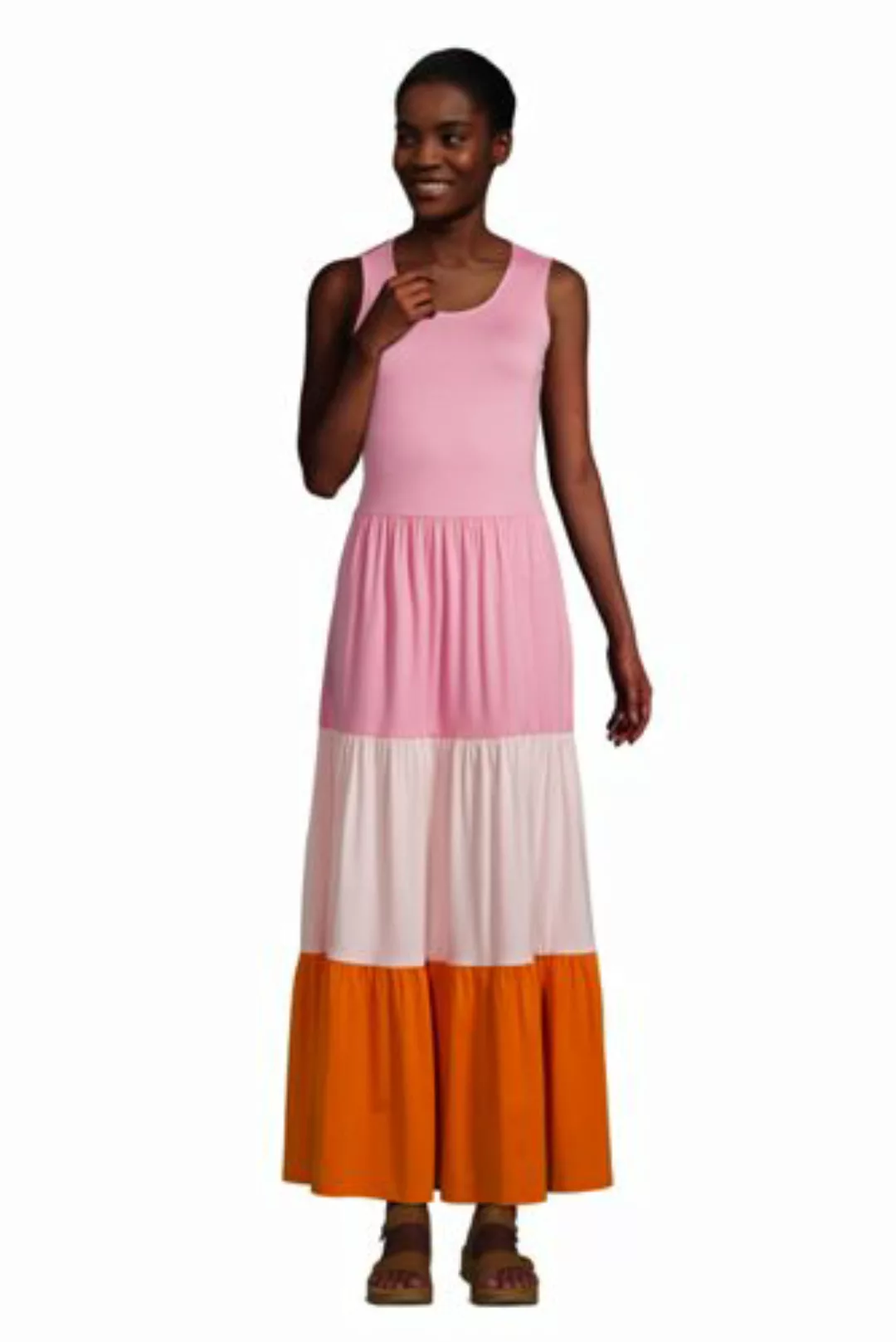 Maxikleid, Damen, Größe: 48-50 Normal, Pink, Baumwolle Modal, by Lands' End günstig online kaufen