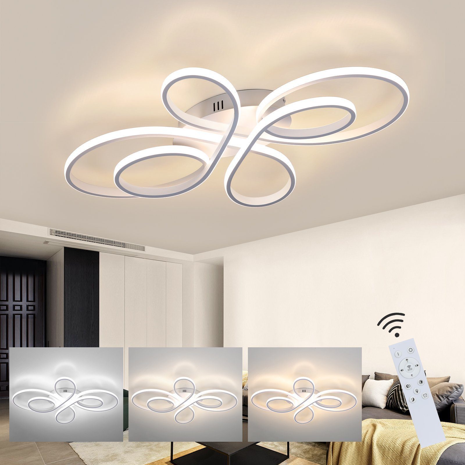 ZMH LED Deckenleuchte Wohnzimmerlampe Dimmbar Groß günstig online kaufen