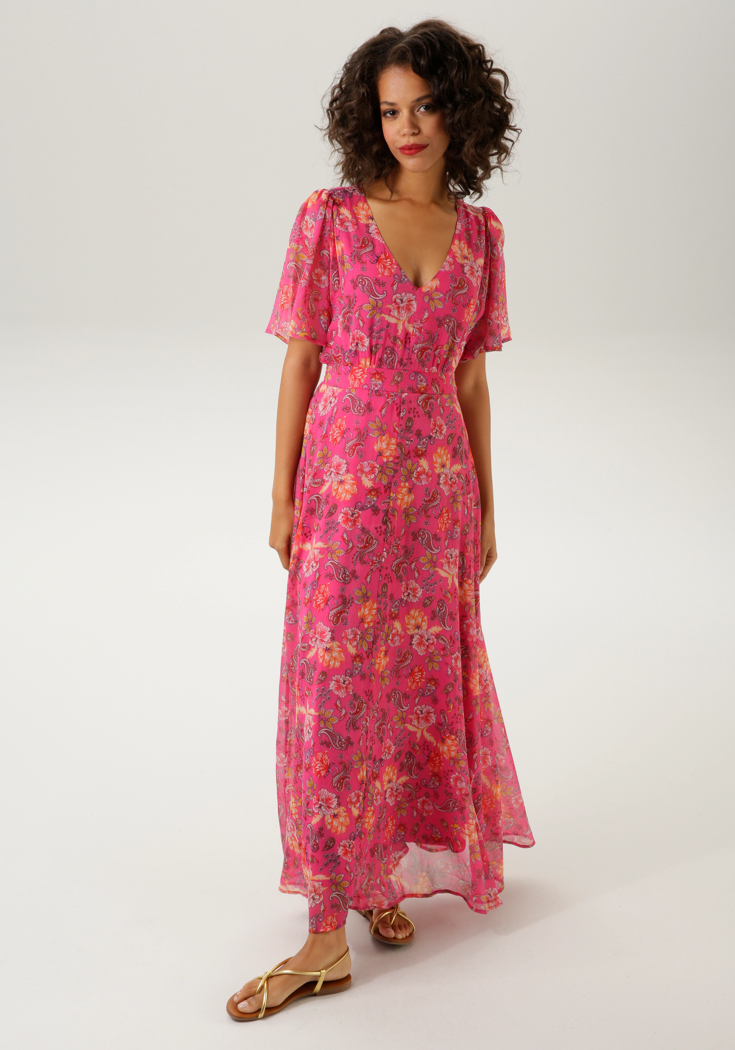 Aniston CASUAL Sommerkleid, mit phantasievollem Blumen- und Paisley-Druck - günstig online kaufen