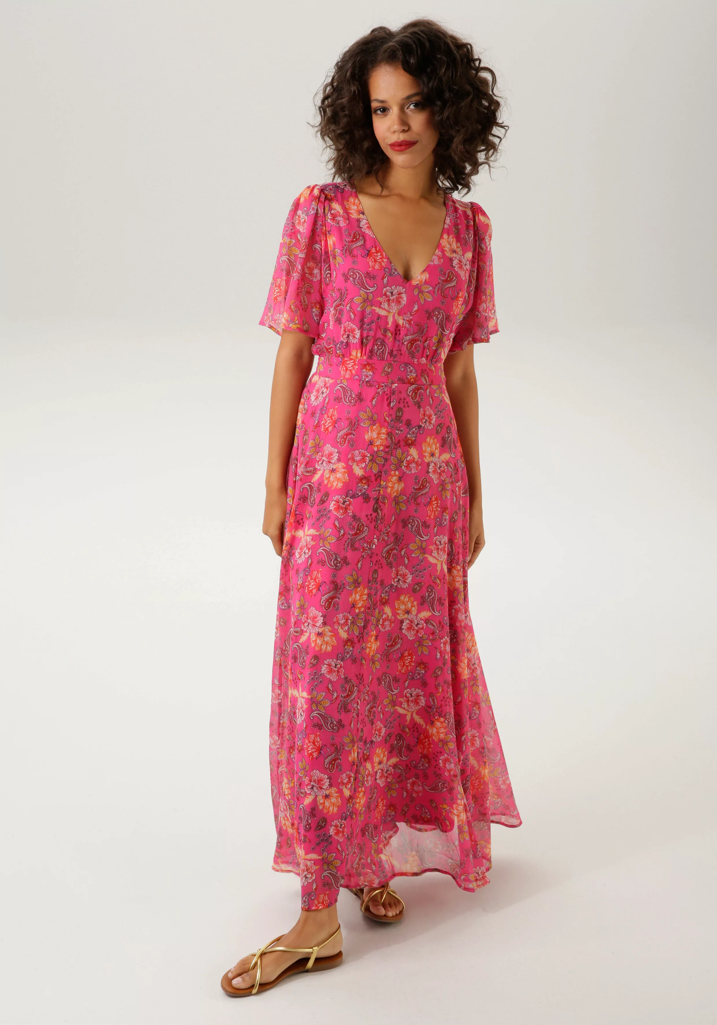 Aniston CASUAL Sommerkleid, mit phantasievollem Blumen- und Paisley-Druck günstig online kaufen