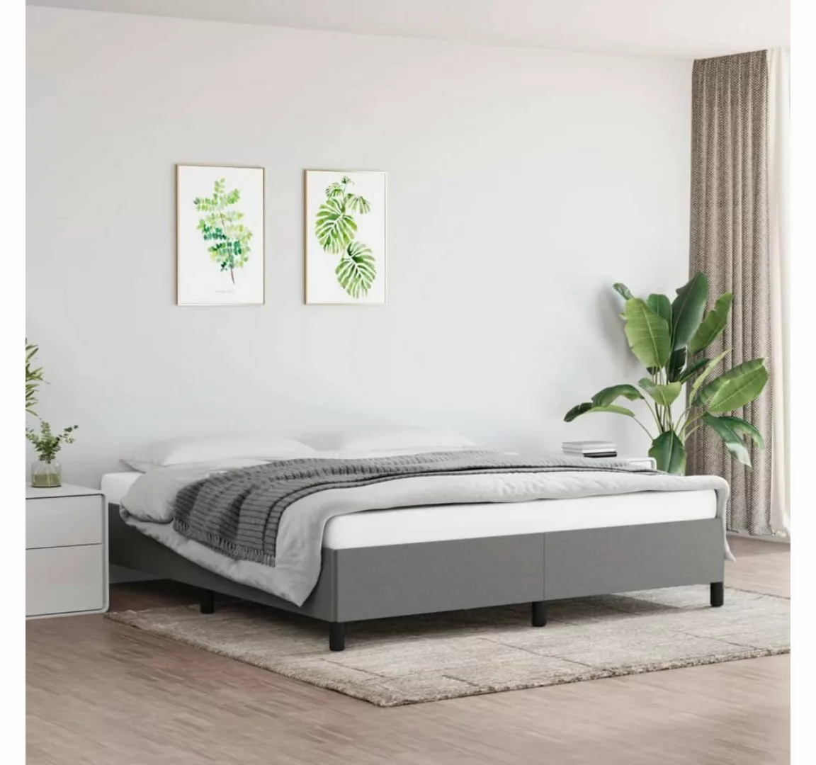 furnicato Bett Boxspringbett mit Matratze Dunkelgrau 180x200 cm Stoff günstig online kaufen