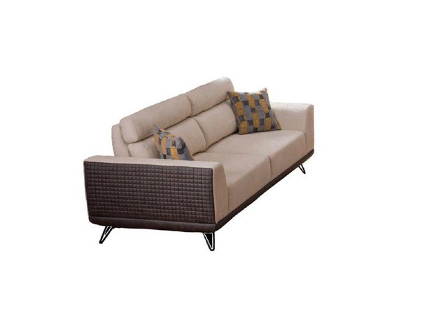 JVmoebel 3-Sitzer Wohnzimmer Beige Polstersofa Designer 3-Sitzer Luxuriöser günstig online kaufen