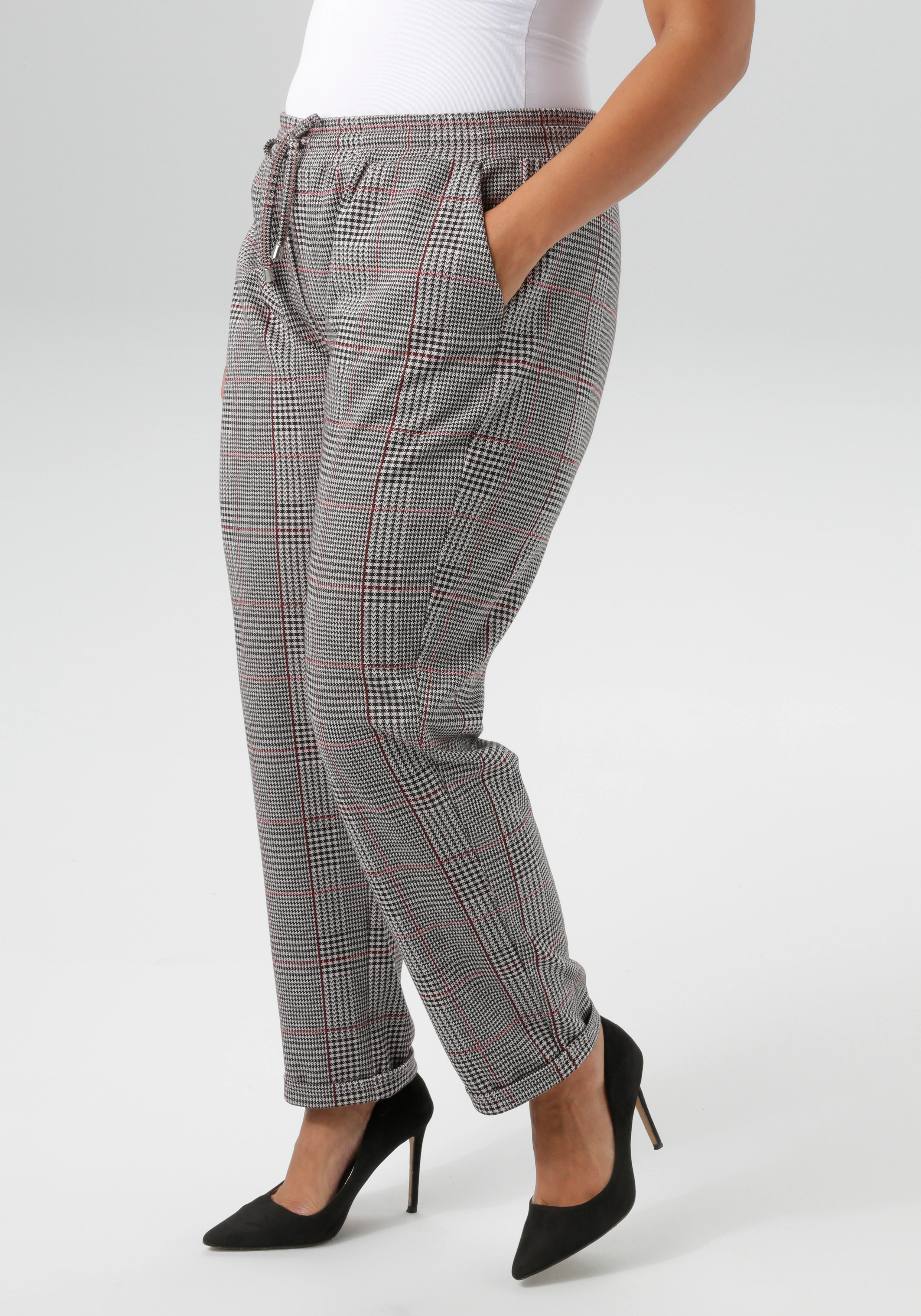Aniston PLUS Schlupfhose, in trendigen Karodessin - NEUE KOLLEKTION günstig online kaufen