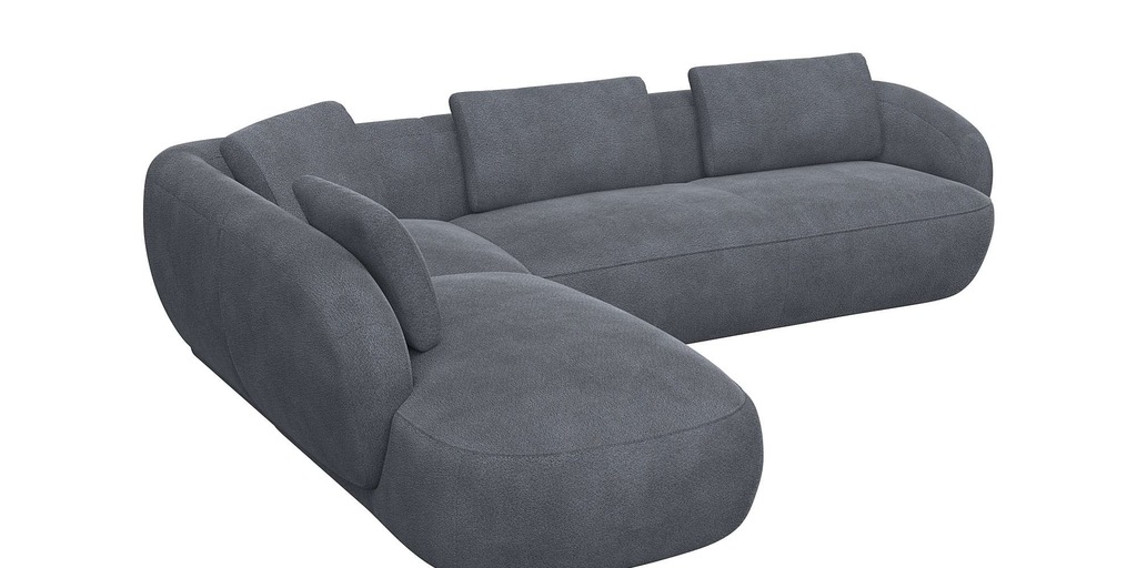 FLEXLUX Ecksofa "Torino, rund, L-Form, Sofa-Ecke mit Ottomane", Modernes, o günstig online kaufen