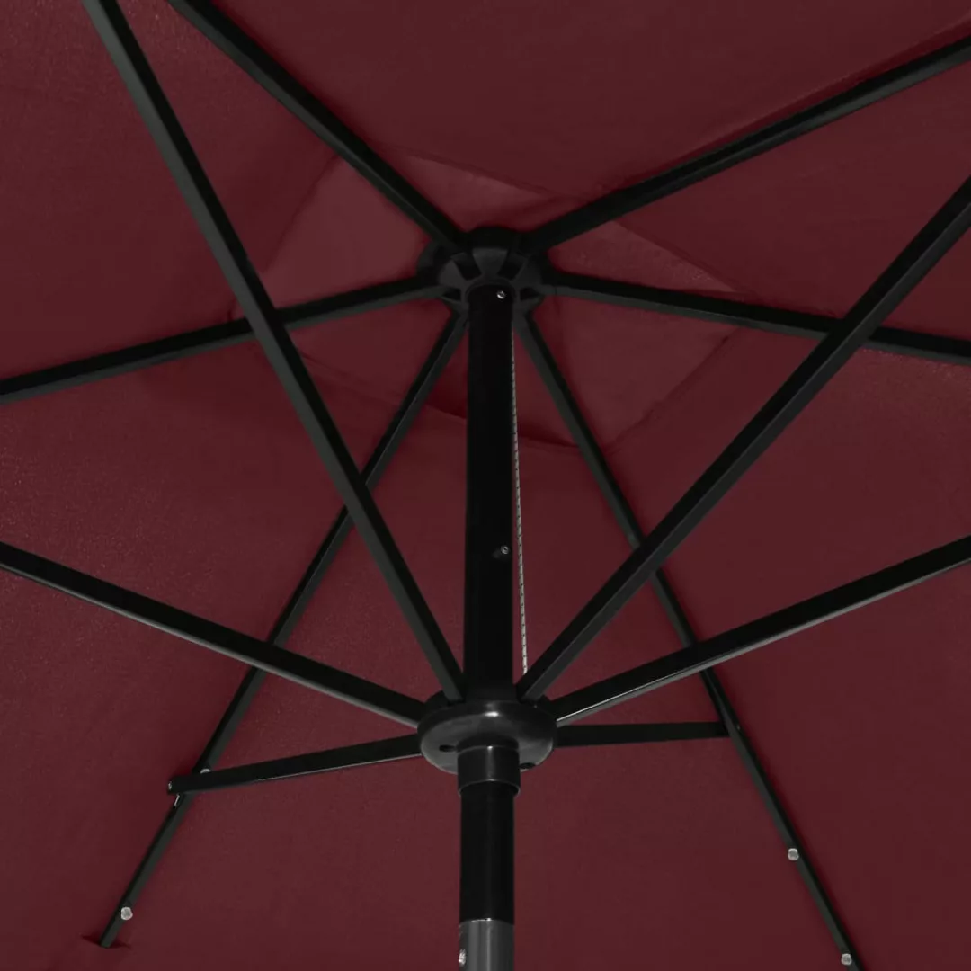 Sonnenschirm Mit Leds Und Stahl-mast Bordeauxrot 2x3 M günstig online kaufen
