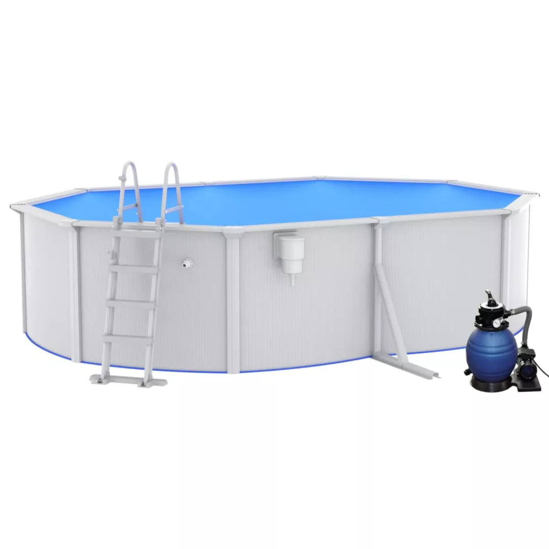 Vidaxl Pool Mit Sandfilterpumpe Und Leiter 490x360x120 Cm günstig online kaufen