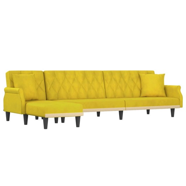 vidaXL Sofa, Schlafsofa in L-Form Gelb 271x140x70 cm Samt günstig online kaufen