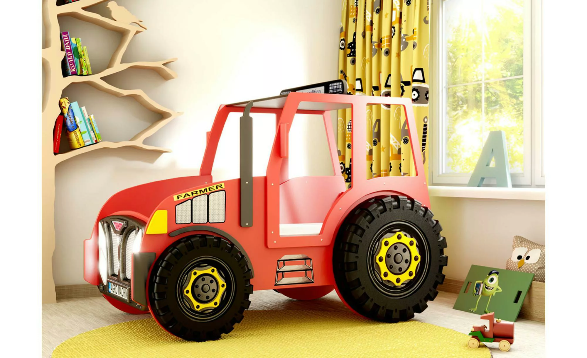 Autobett Traktor   ¦ rot ¦ Maße (cm): B: 111 H: 145 Kindermöbel > Kinderbet günstig online kaufen