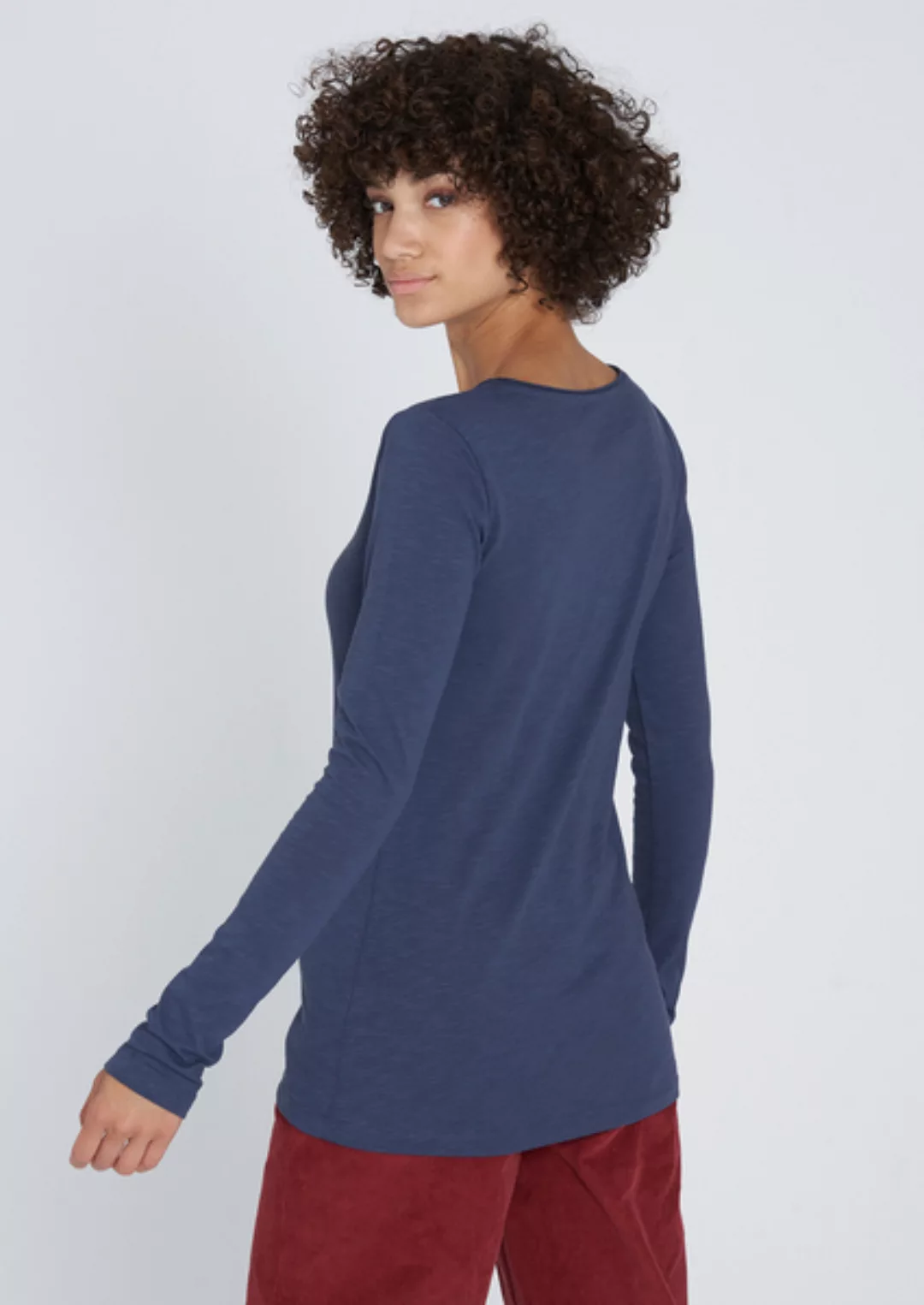 Damen Langarmshirt Aus Baumwolle (Bio) | Basic Longsleeve günstig online kaufen