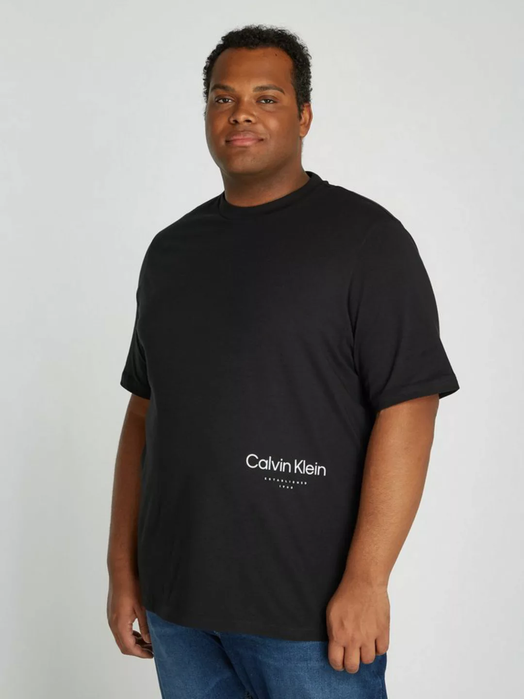 Calvin Klein Big&Tall T-Shirt BT_OFF PLACEMENT LOGO T-SHIRT in großen Größe günstig online kaufen