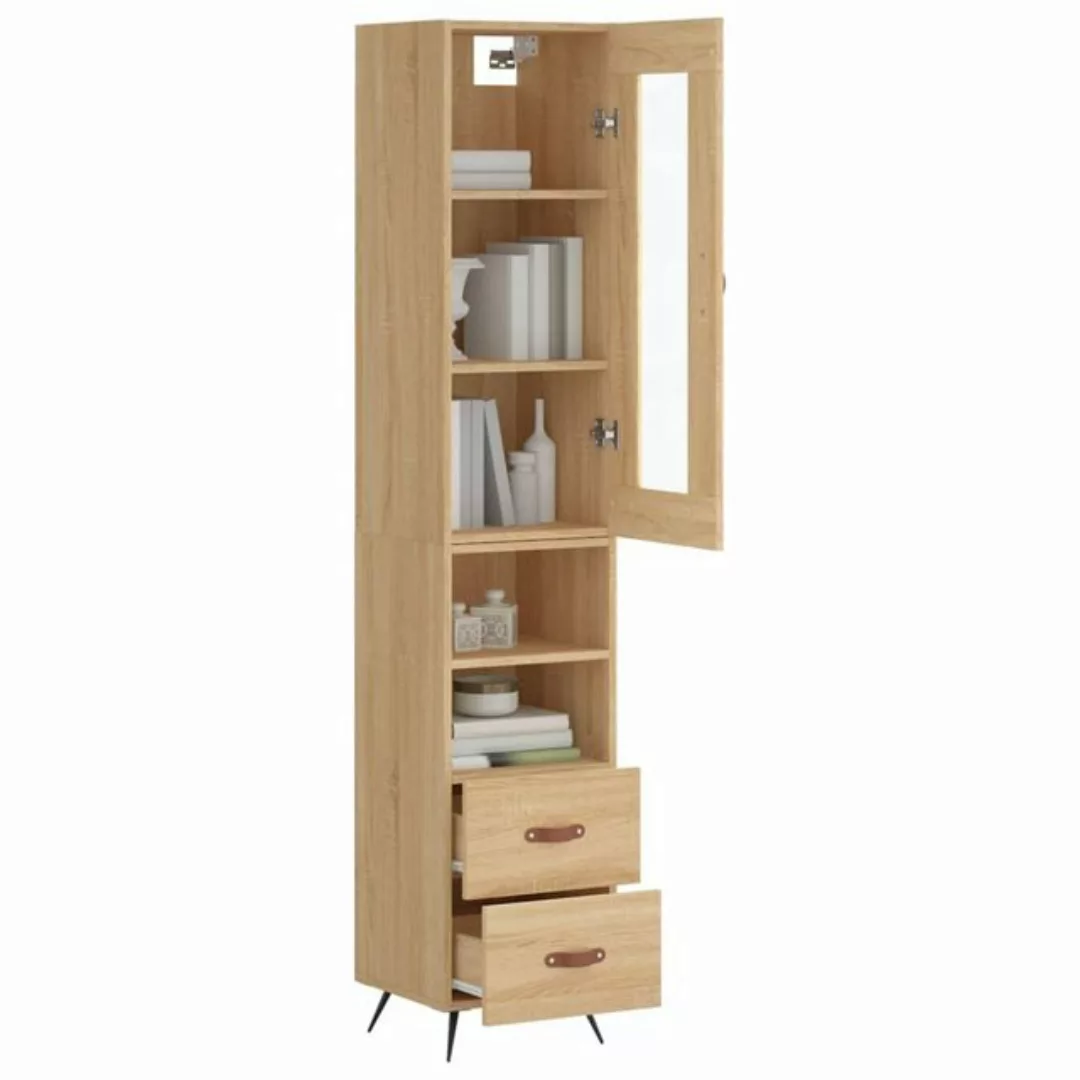 vidaXL Vitrine Vitrine Hochschrank Schrank Highboard Sonoma-Eiche 34,5x34x1 günstig online kaufen