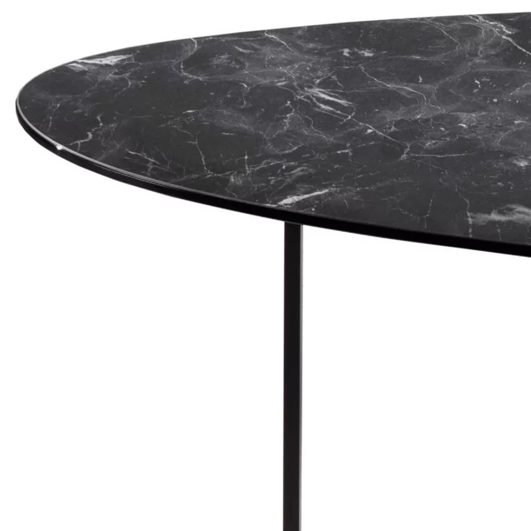 Ovaler Wohnzimmer Tisch in Schwarz und Hellgrau Glasplatte günstig online kaufen