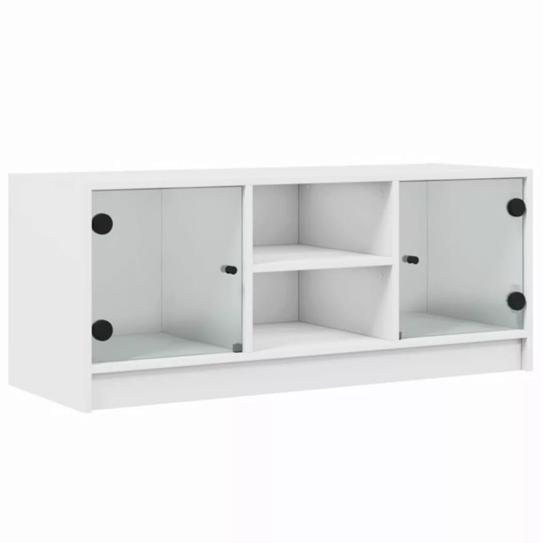 vidaXL TV-Schrank TV-Schrank mit Glastüren Schwarz 102x37x42 cm (1-St) günstig online kaufen