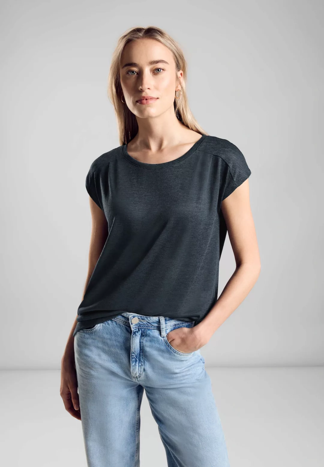 STREET ONE T-Shirt in Leinen-Optik günstig online kaufen