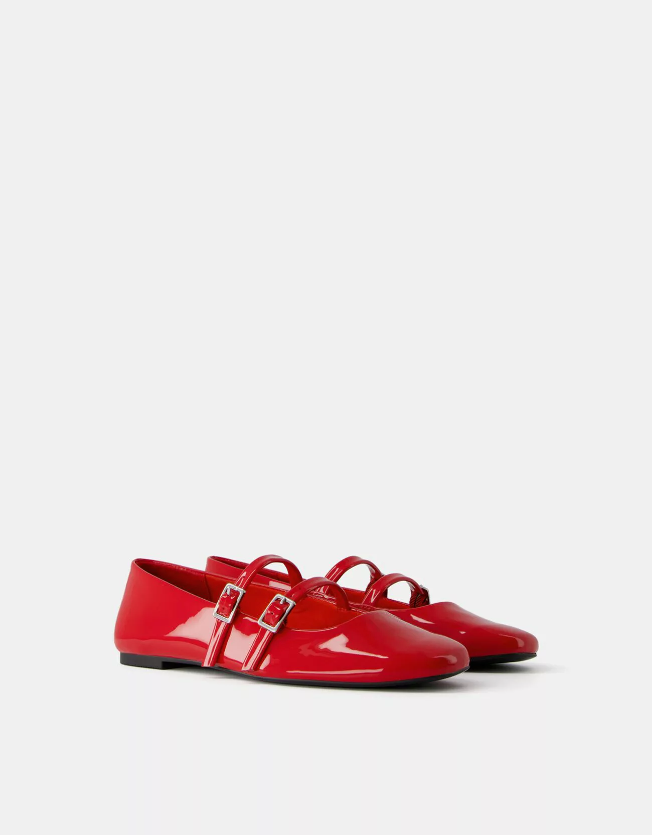 Bershka Ballerinas Mit Schnallen Damen 36 Rot günstig online kaufen