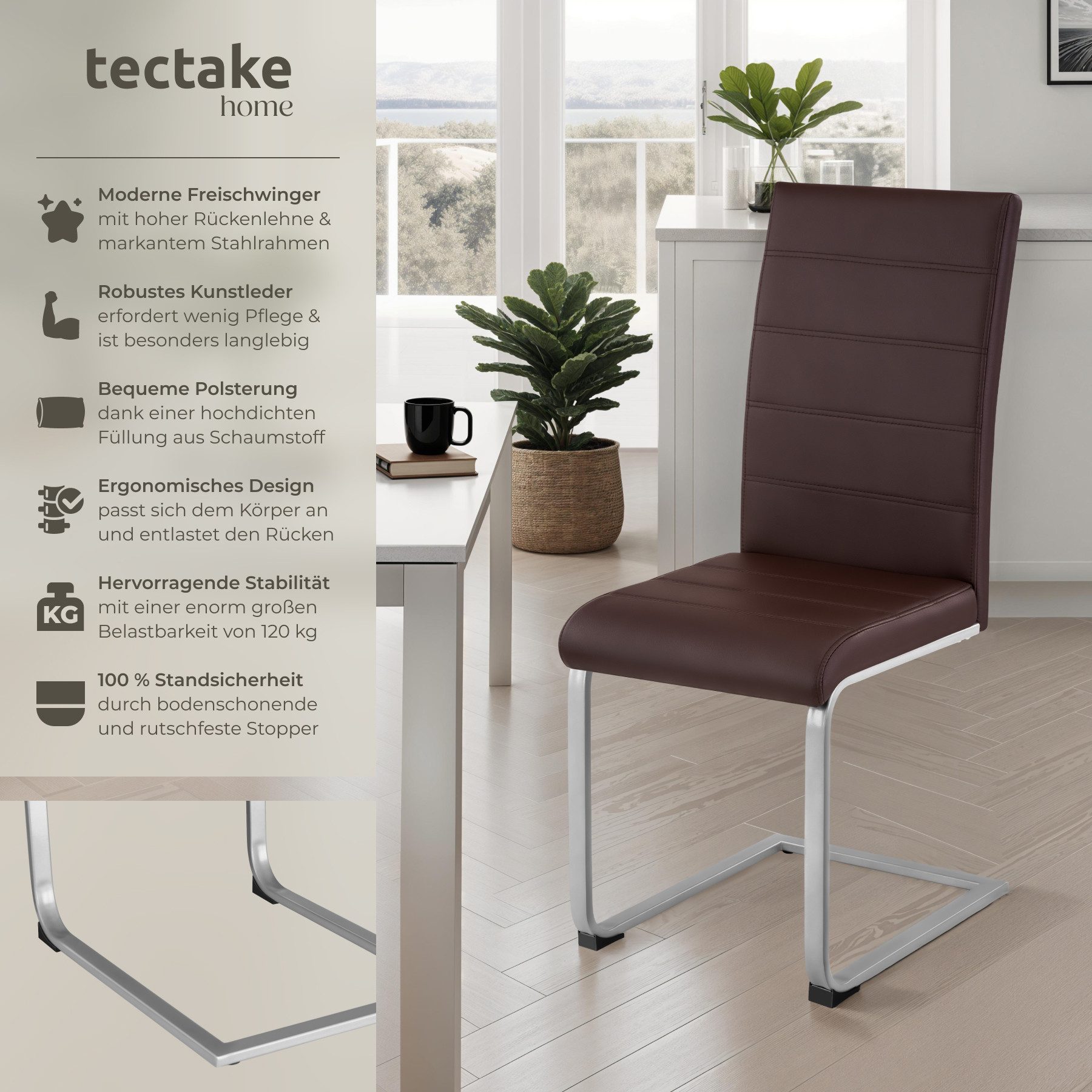 tectake Esszimmerstuhl Set Schwingstuhl (Set., 6 günstig online kaufen
