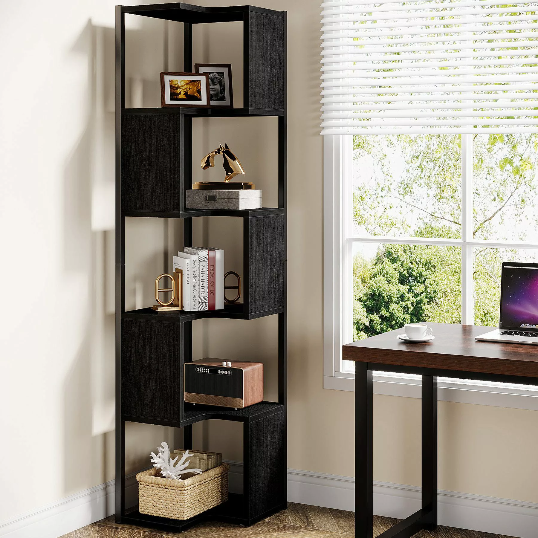 Tribesigns Bücherregal Bücherregal Eck 171 cm günstig online kaufen