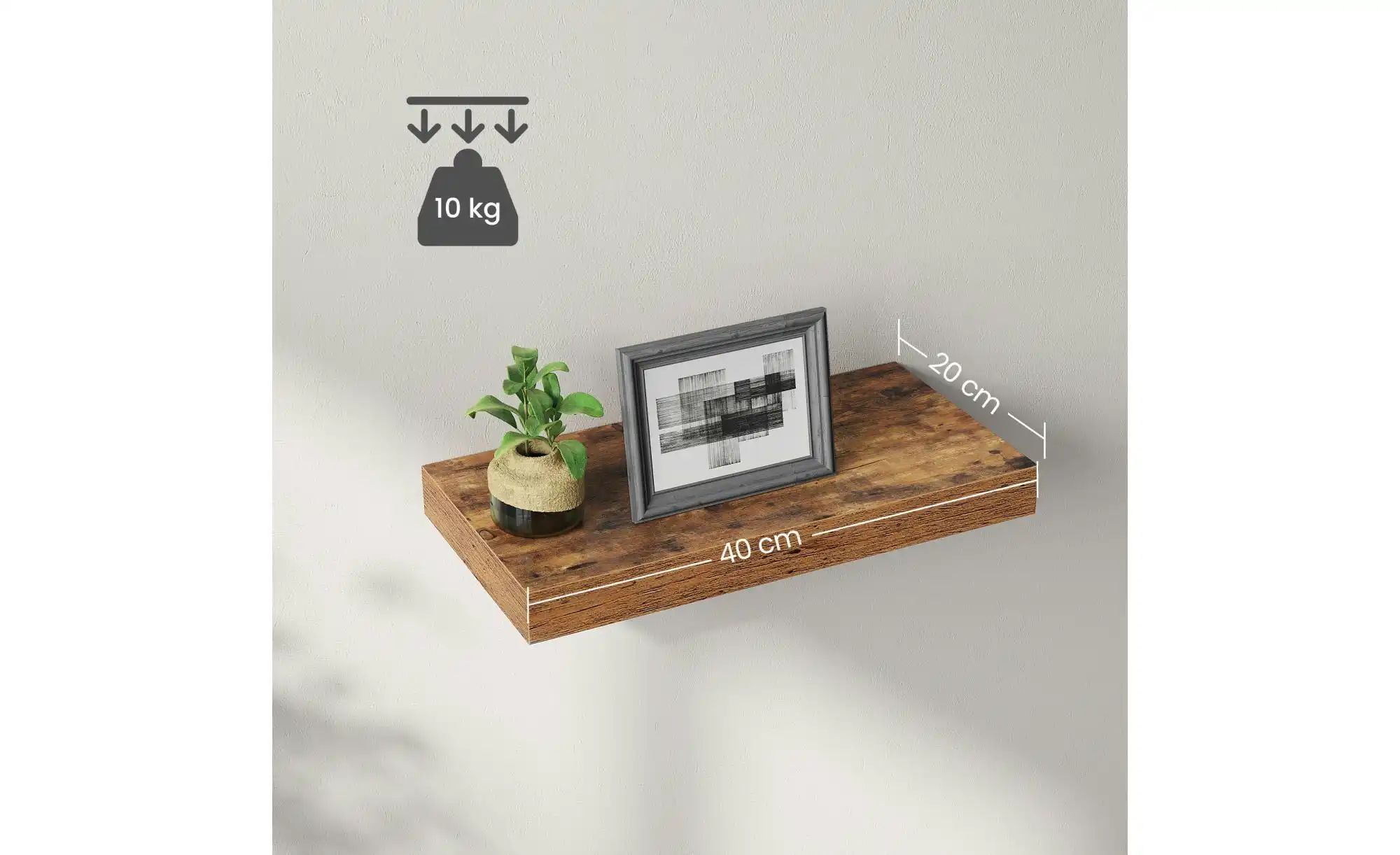 Wandregal  Kean ¦ braun ¦ Maße (cm): B: 40 H: 3,8 Regale > Wandregale - Höf günstig online kaufen