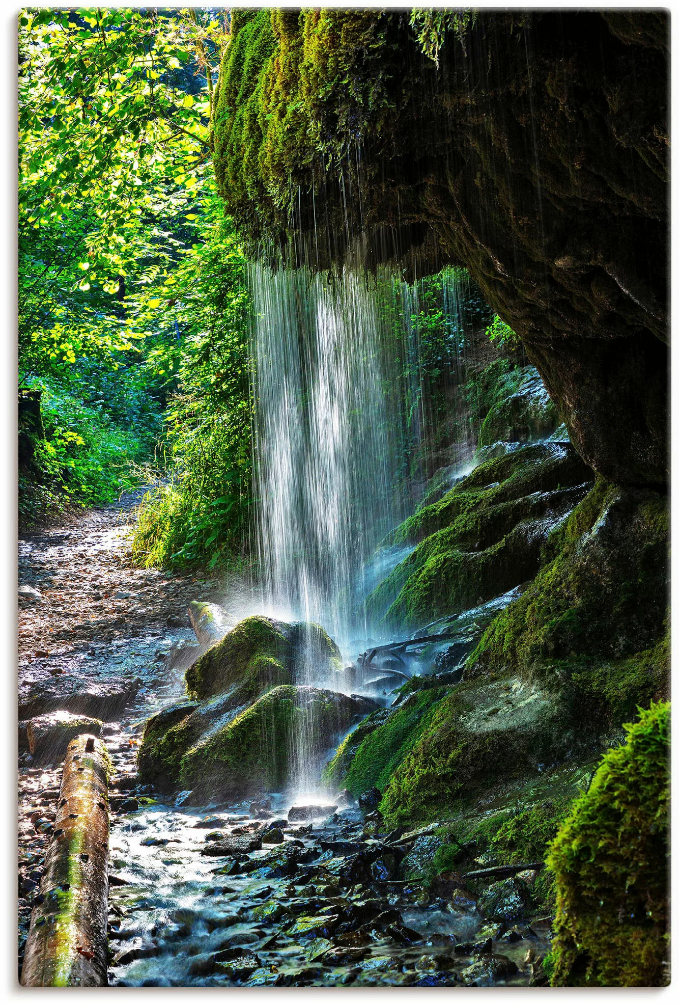 Artland Wandbild "Moosbedeckter Wasserfall", Wasserfallbilder, (1 St.), als günstig online kaufen