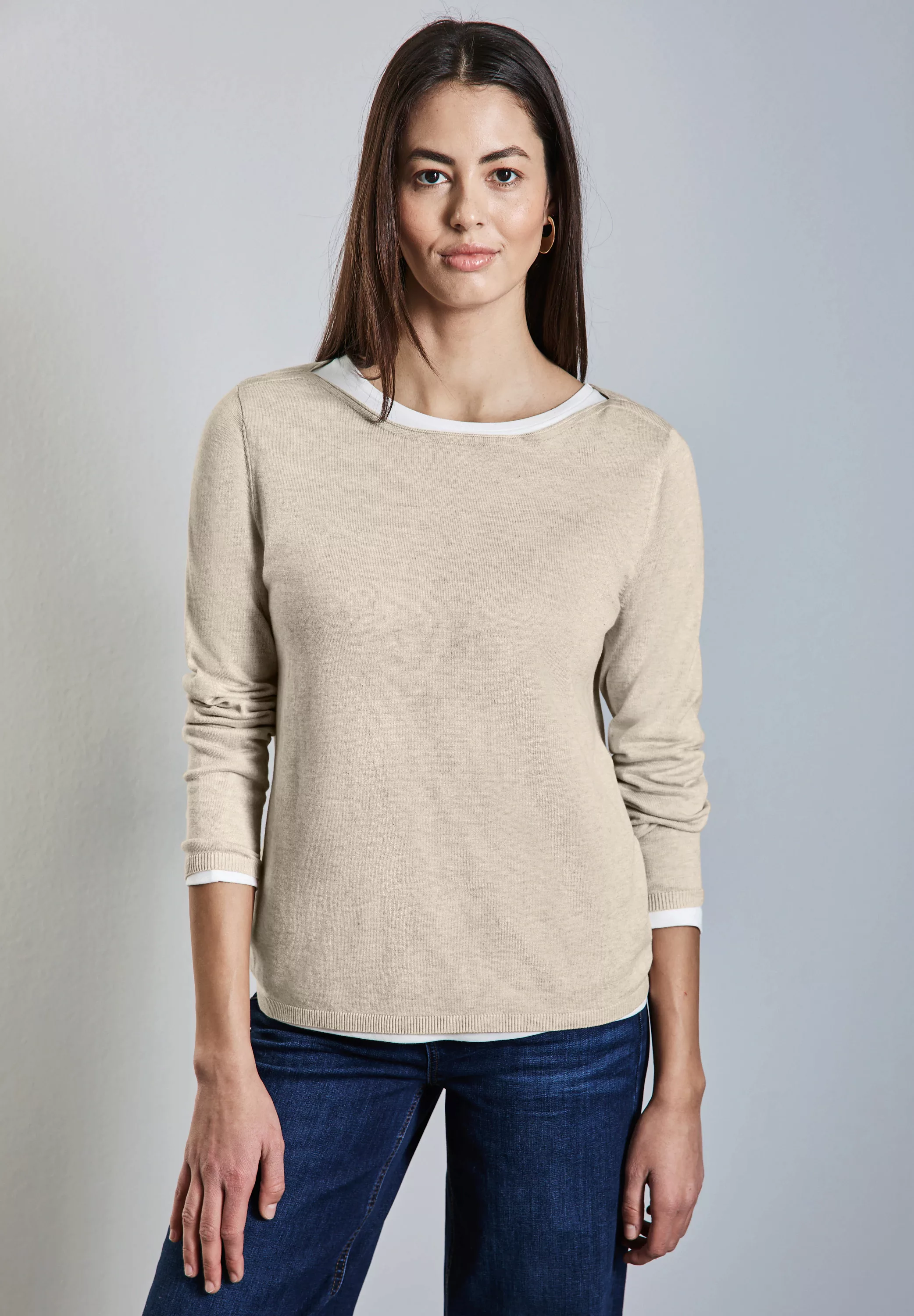 STREET ONE Strickpullover, mit U-Boot-Ausschnitt günstig online kaufen