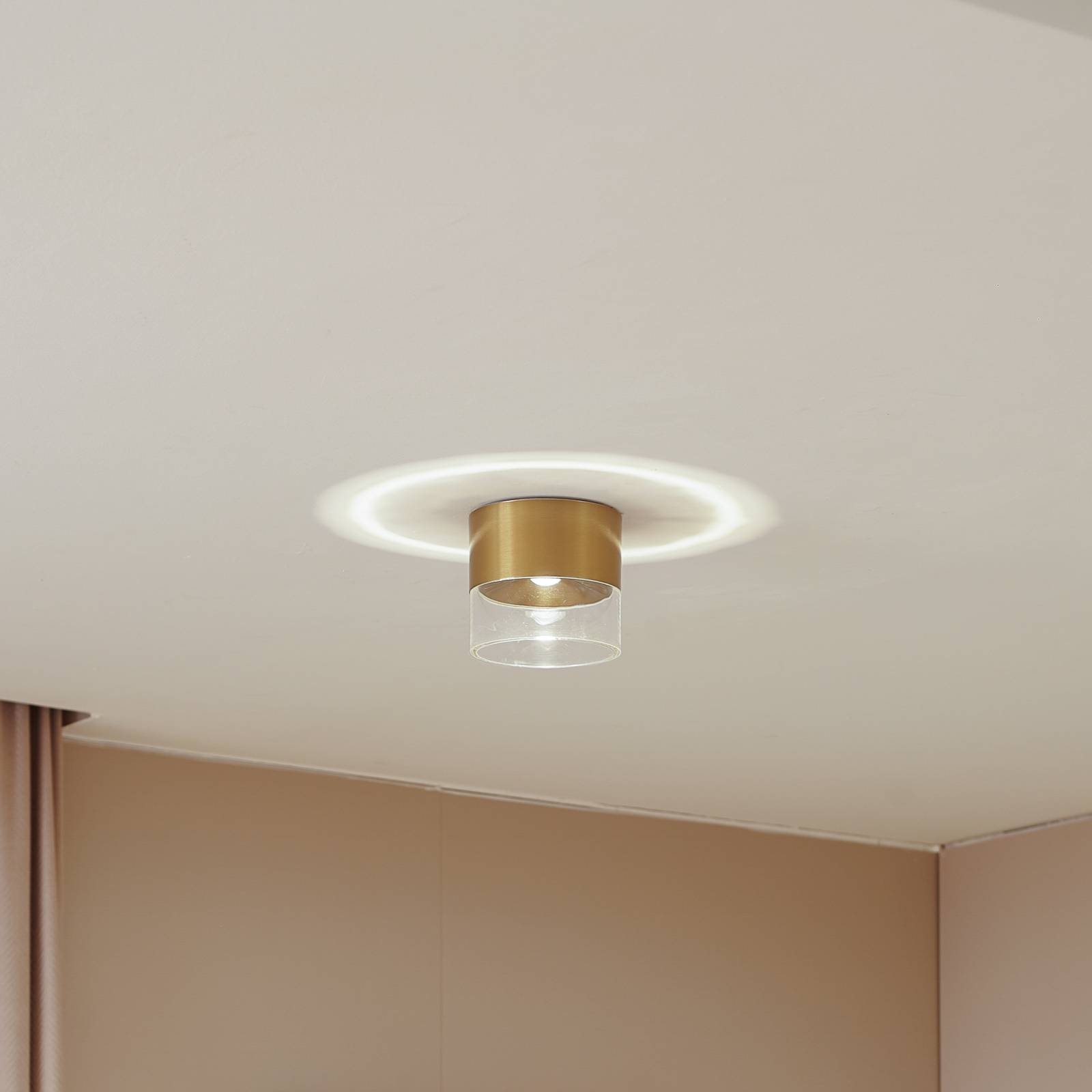 Lindby LED-Deckenleuchte Dalila, gold, Ø 10 cm, Aluminium günstig online kaufen