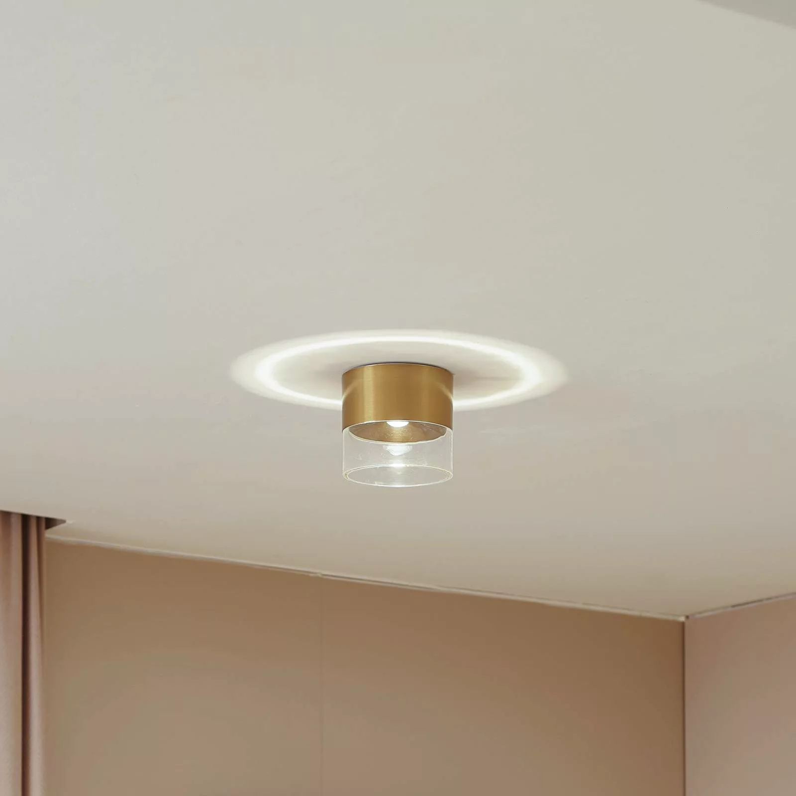 Lindby LED-Deckenleuchte Dalila, gold, Ø 10 cm, Aluminium günstig online kaufen