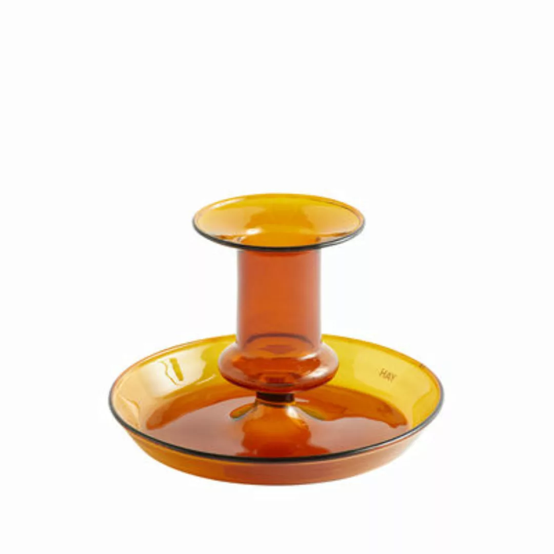 Kerzenleuchter Flare Small glas orange gelb / Glas - Hay - Orange günstig online kaufen