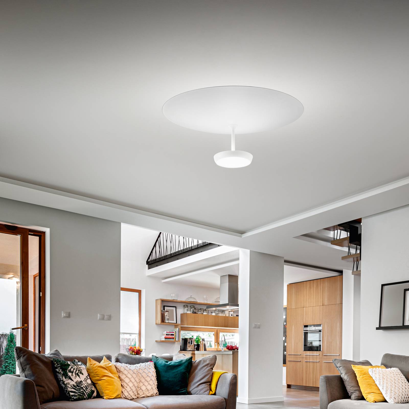 LED-Deckenlampe Yuko, weiß, Metall, 23 cm hoch, dimmbar günstig online kaufen