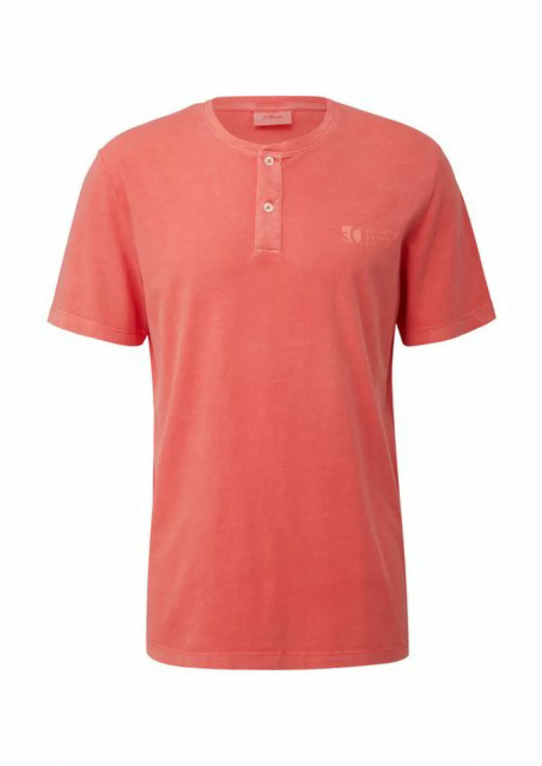 s.Oliver Kurzarmshirt Shirt mit Henleyausschnitt Garment Dye günstig online kaufen