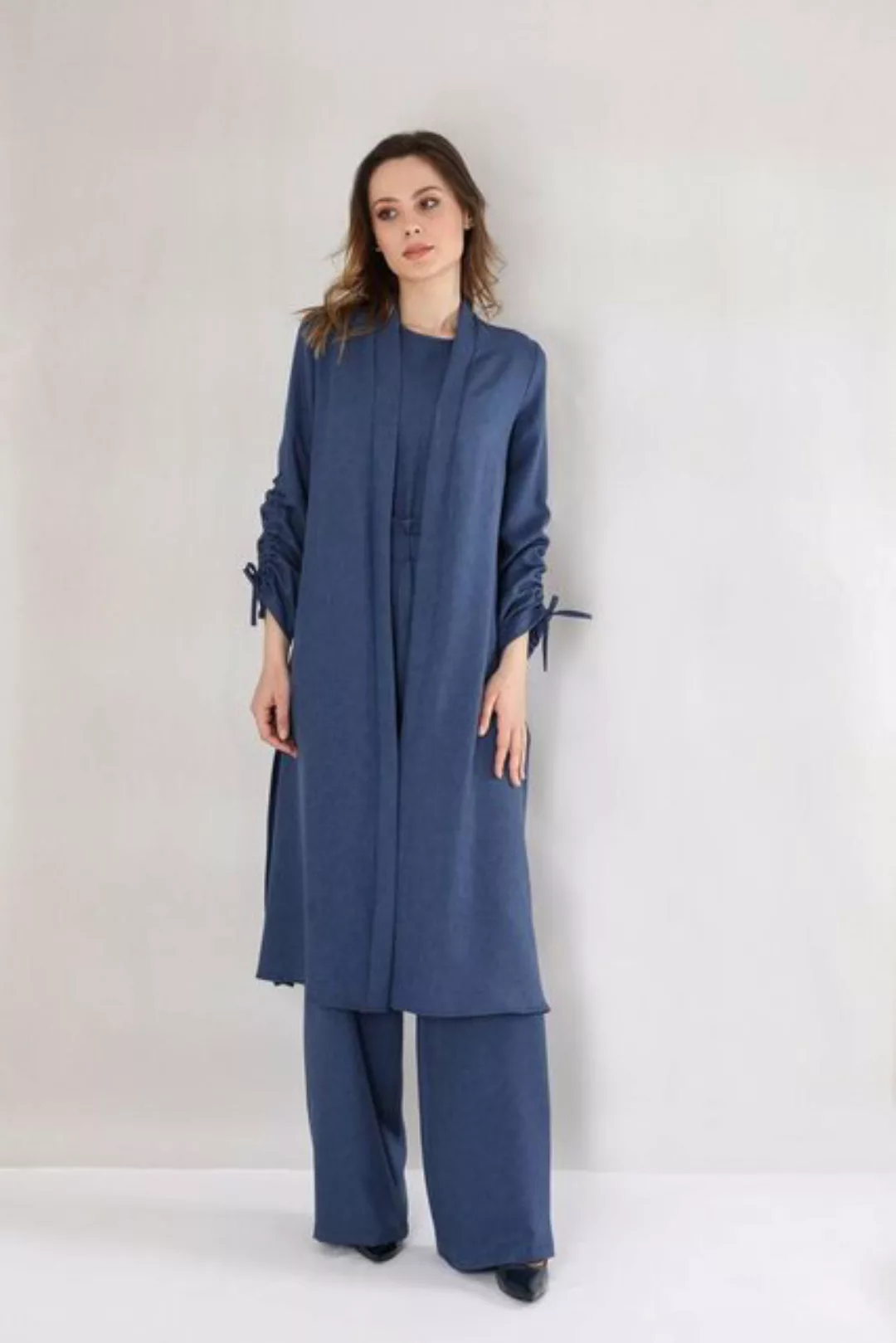 fashionshowcase Blusenkimono Damen Oversize-Kimono in Leinenoptik - Ärmel m günstig online kaufen