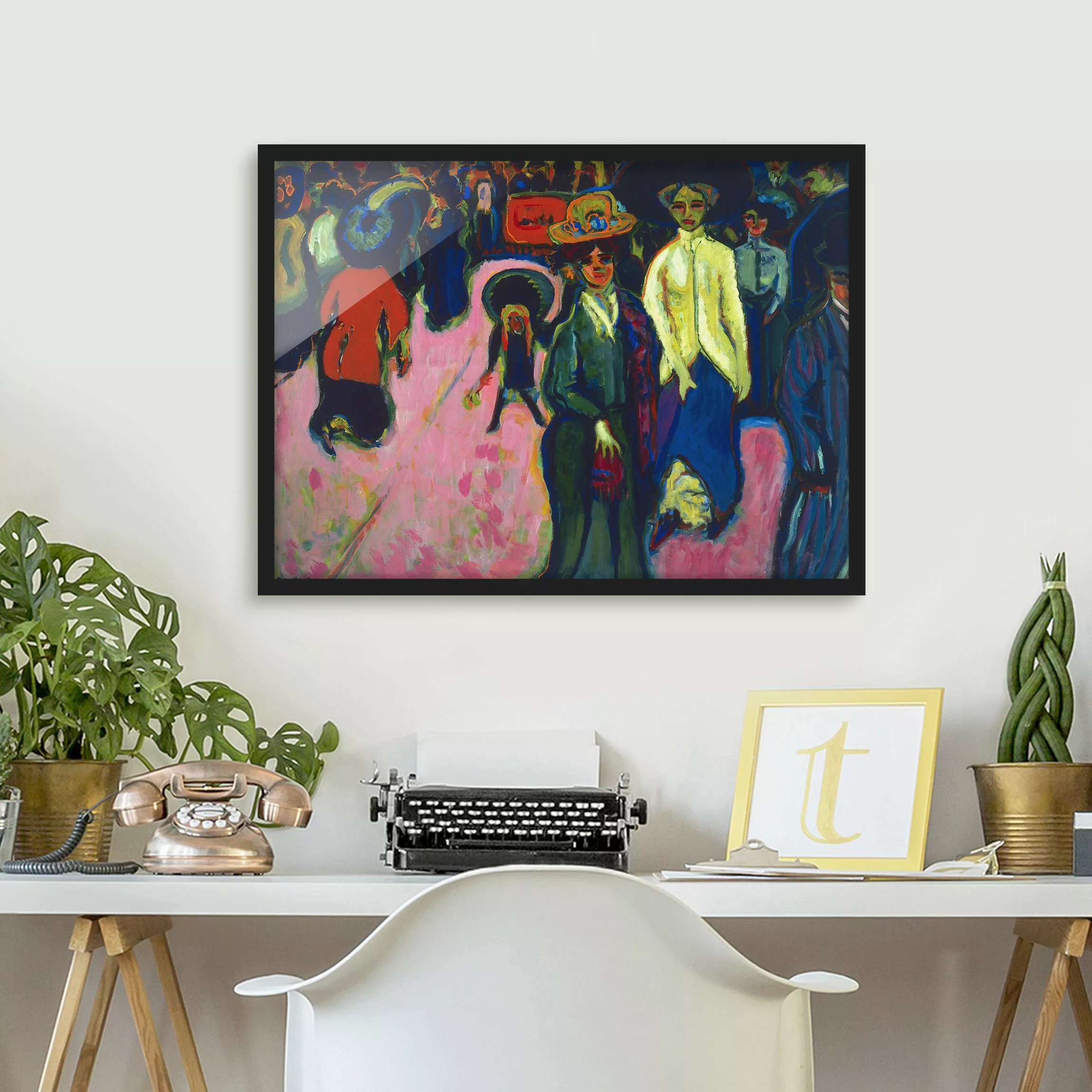Bild mit Rahmen Kunstdruck - Querformat Ernst Ludwig Kirchner - Straße in D günstig online kaufen