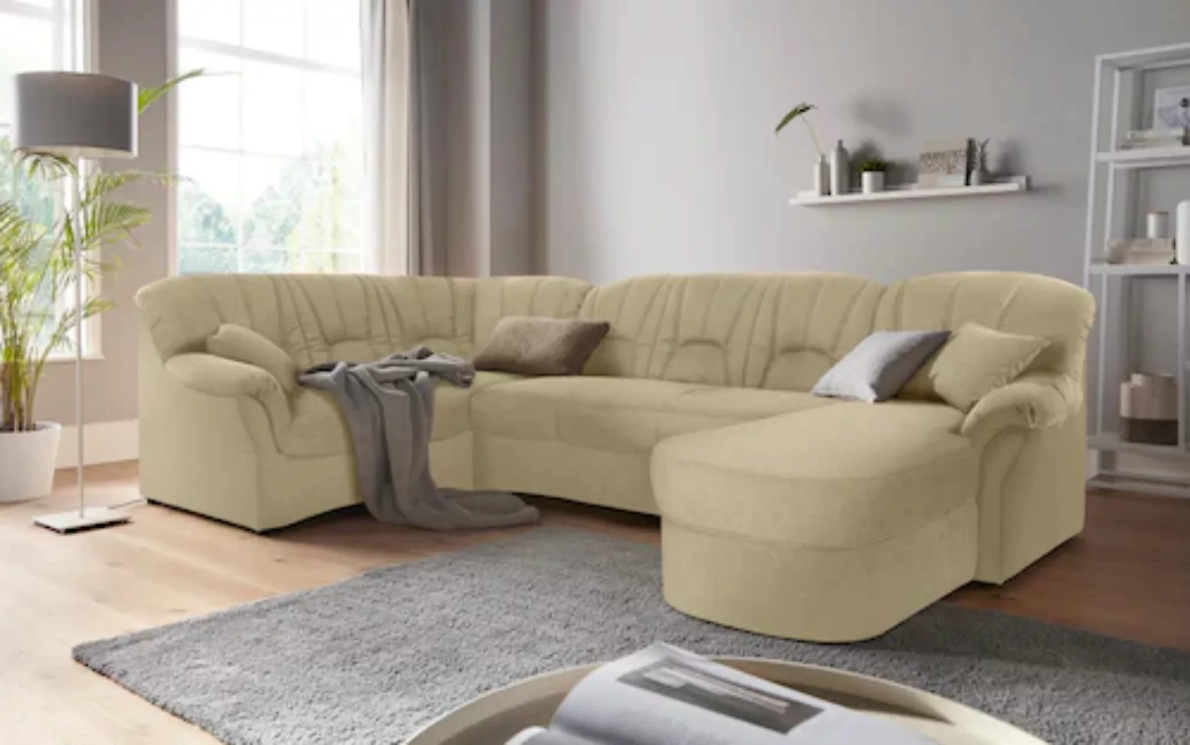 DOMO collection Wohnlandschaft "Bahia mit viel Platz, zeitloses Design, U-F günstig online kaufen