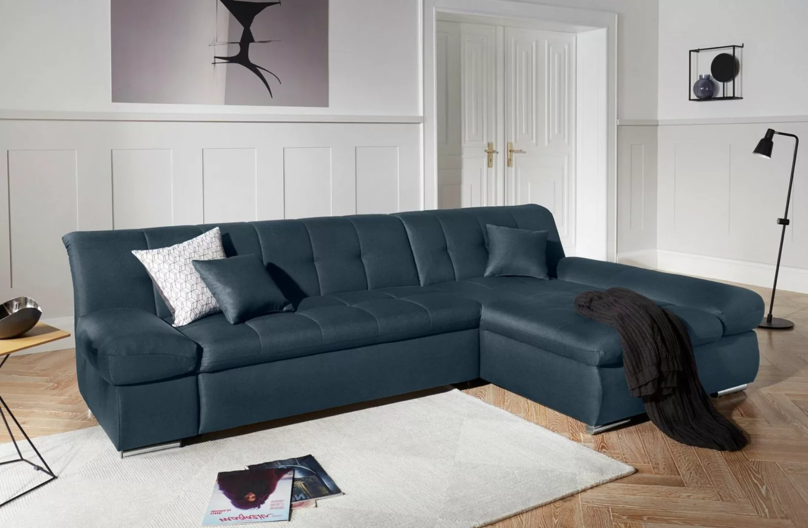 DOMO collection Ecksofa "Mona L-Form", wahlweise mit Bettfunktion günstig online kaufen